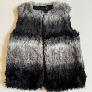 Laundry by Shelli Segal Faux Fur Ombre Vest Fully Lined Sassy Winter Fall EUC